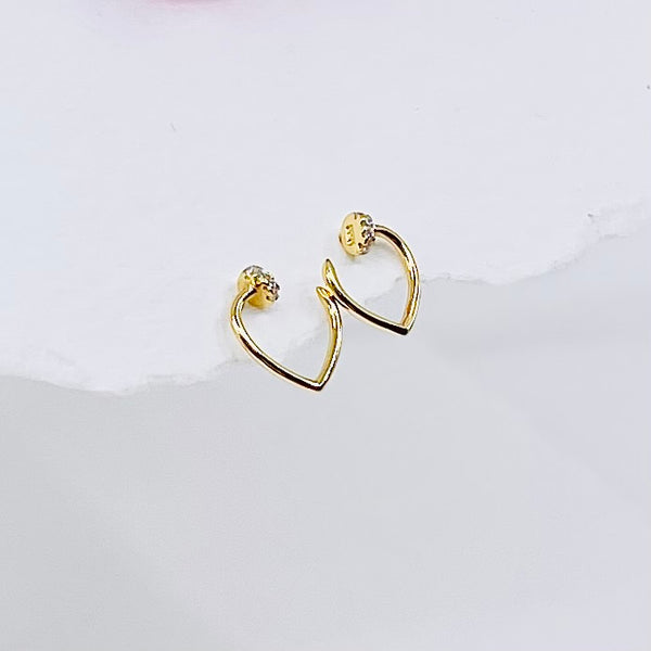 Gold Nail Heart Earrings