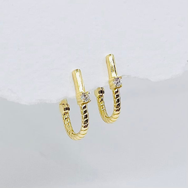 Cubic Gold Hoop Earrings