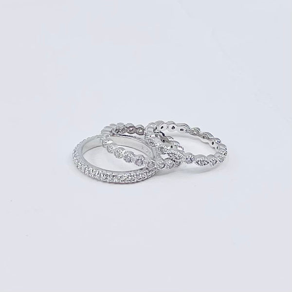 Sterling Silver Band Ring Sets