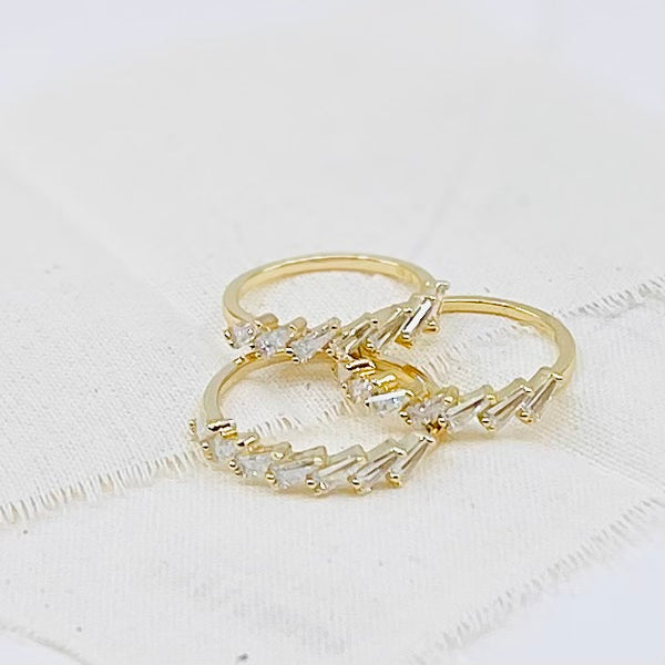 Gold Rectangle Cubic Ring