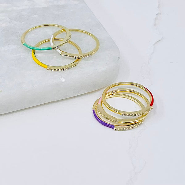 Multi Colored Stackable Ring Sets