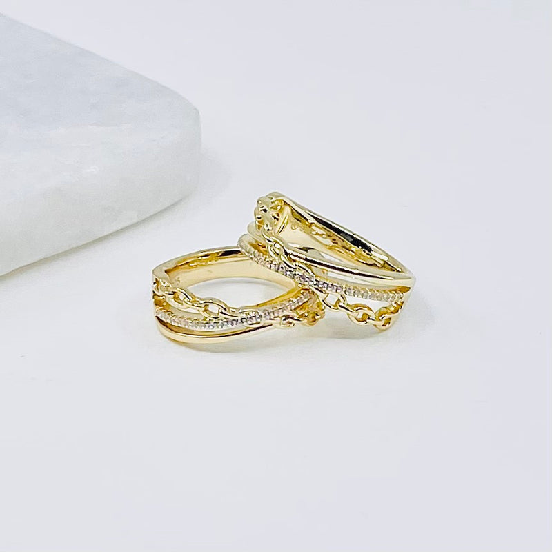 X Shaped Gold Ring