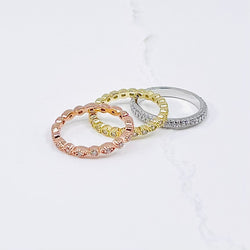 Tri Color Band Stackable Ring Sets