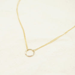 Open Circle Double Chain Gold Necklace