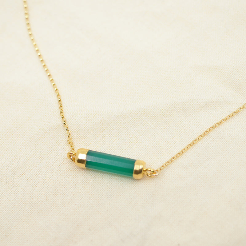 Stone Bar Gold Necklace