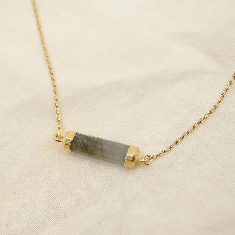 Stone Bar Gold Necklace