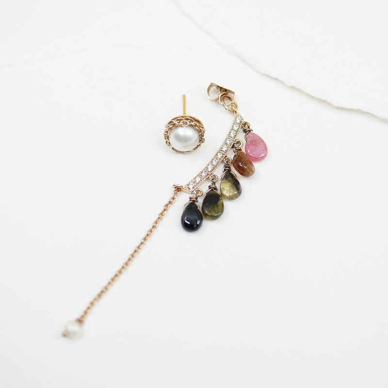 Tourmaline Long Chain Earrings