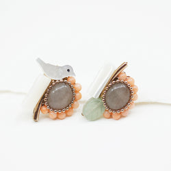 Leaf Bird Post Earrings