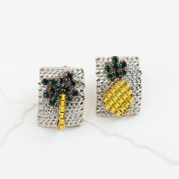 Pineapple Palmtree Post Earrings