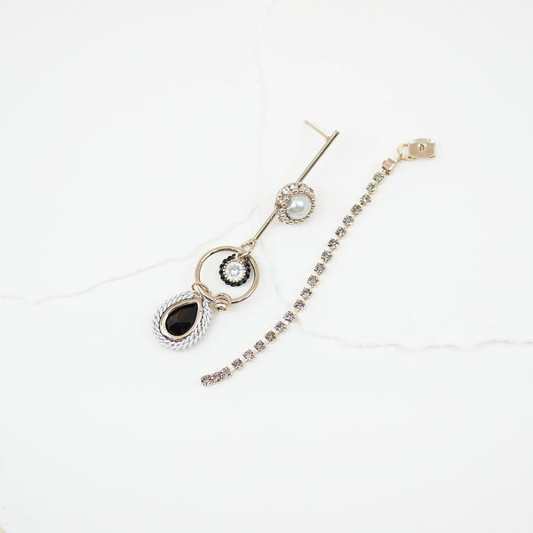 Onyx Tear Drop Long Earrings