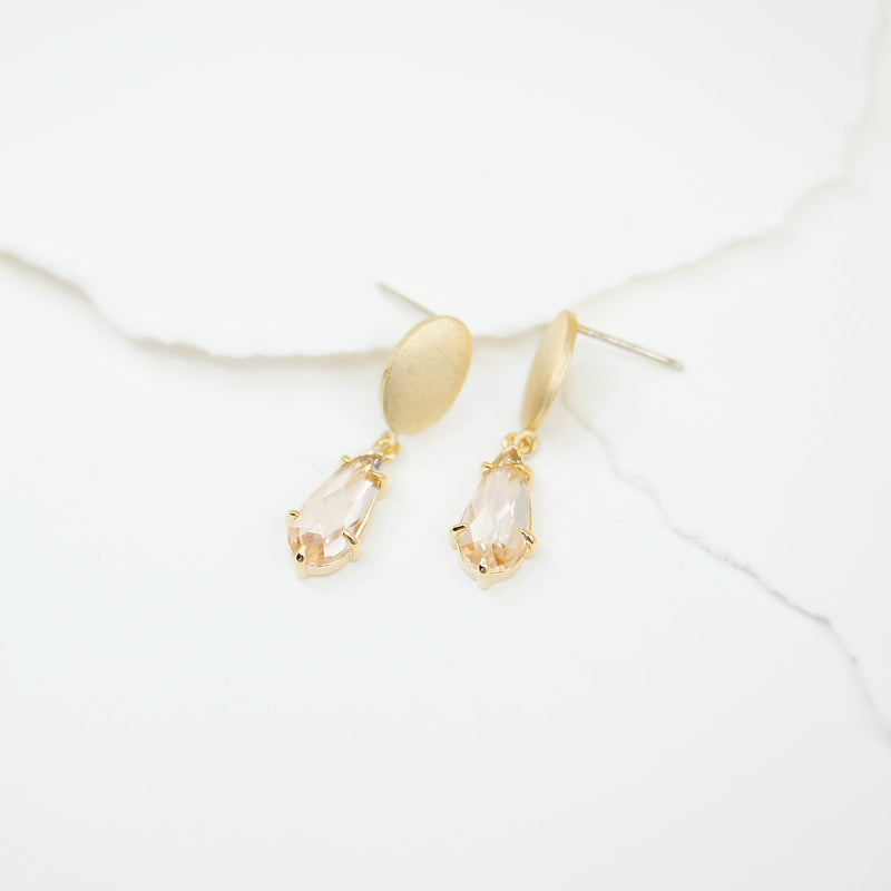 Champagne Drop Crystal Earrings