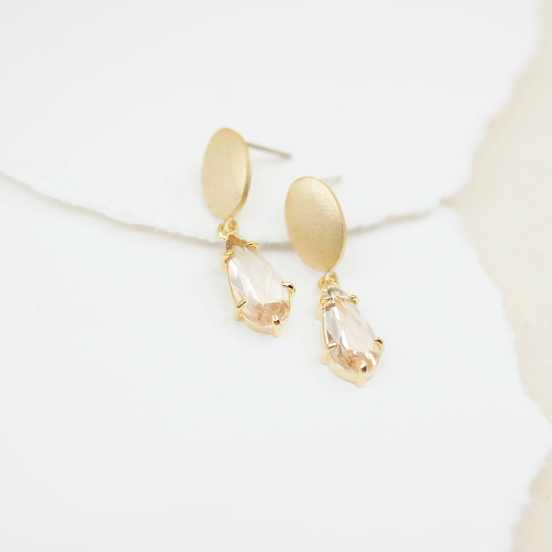 Champagne Drop Crystal Earrings