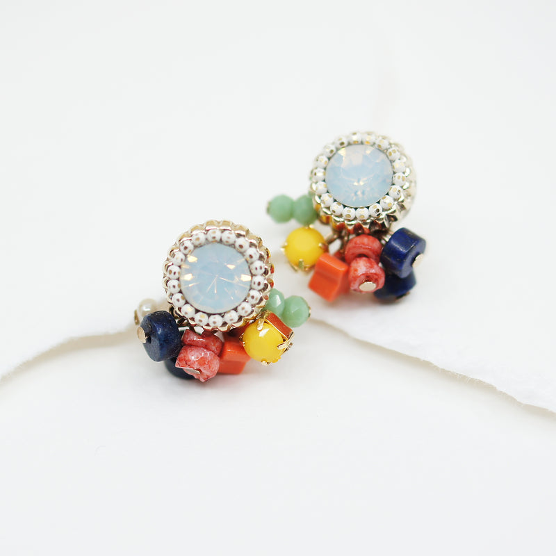 Round Crystal Multi Beads Earrings