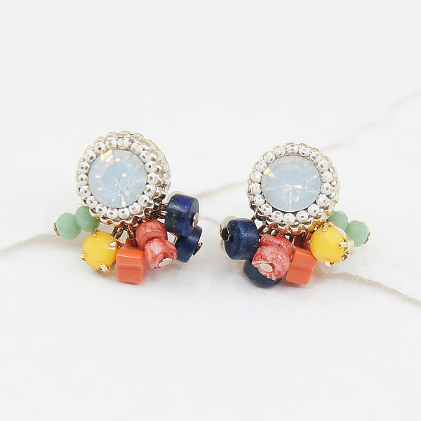 Round Crystal Multi Beads Earrings