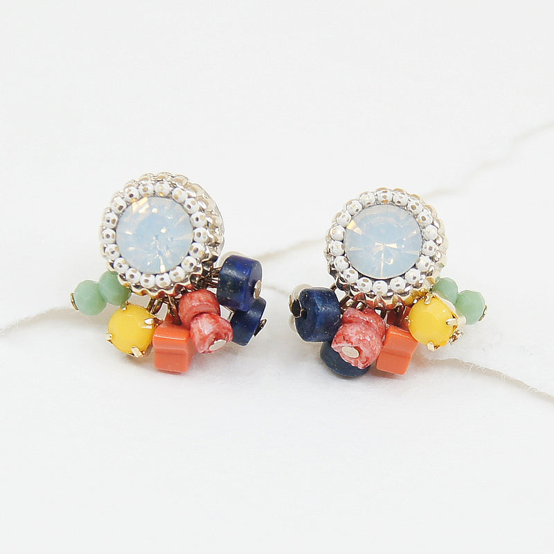 Round Crystal Multi Beads Earrings