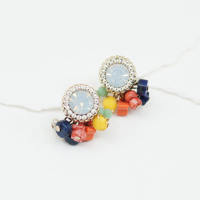 Round Crystal Multi Beads Earrings