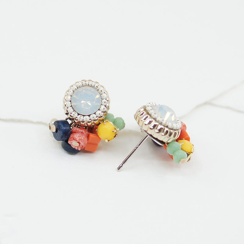 Round Crystal Multi Beads Earrings