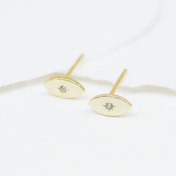 Sterling Silver Tiny Evil Eye Studs