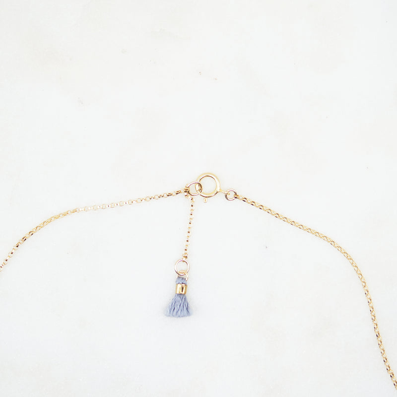 Lapis Lazuli Barrel Tube Gold Necklace