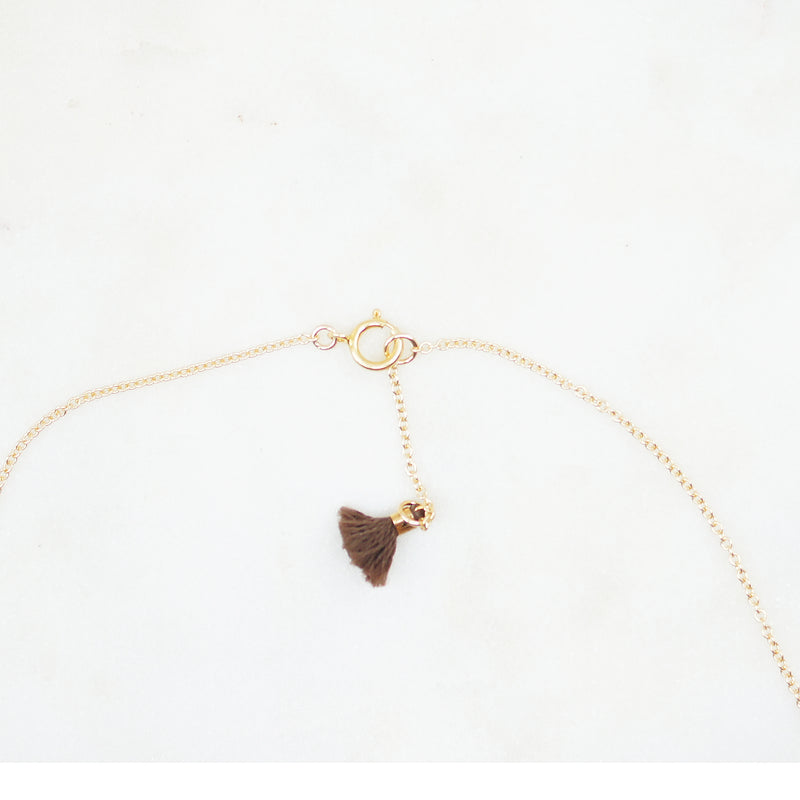 Brown Chalcedony Gold Necklace