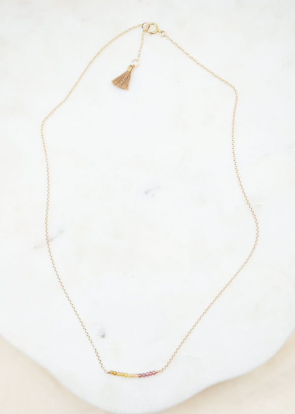 Tourmaline Bar Gold Necklace