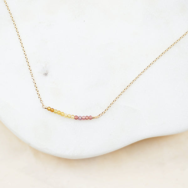 Tourmaline Bar Gold Necklace