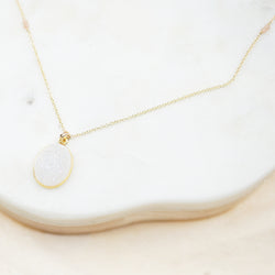 Druzy Oval Gold Necklace