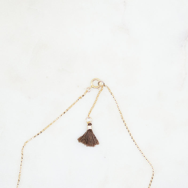 Dark Brown Small Tube Bar Necklace